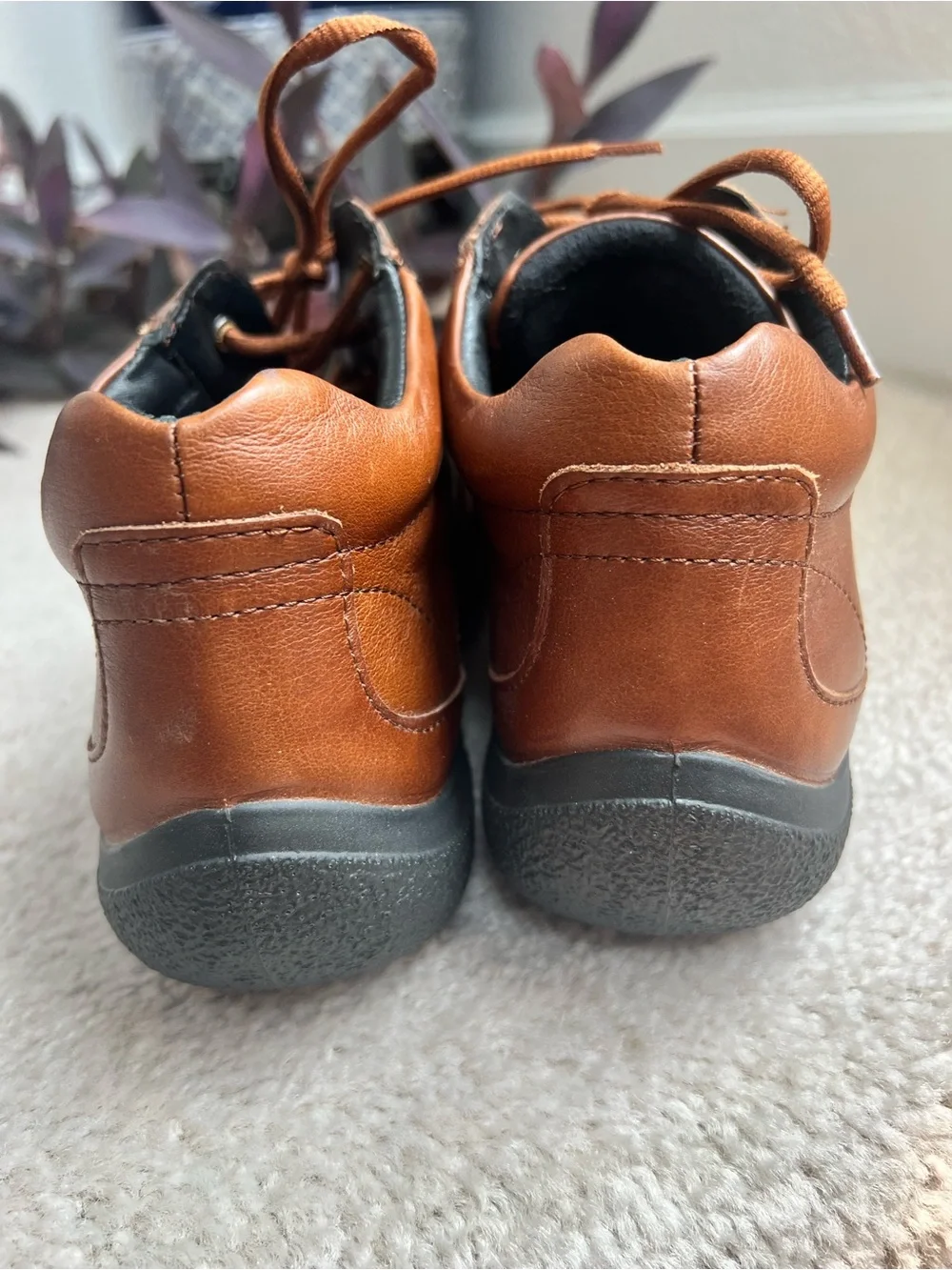 Hotter Women's Cognac Brown Leather Ankle Boots Outdoors Comfort Everyday Sz 7